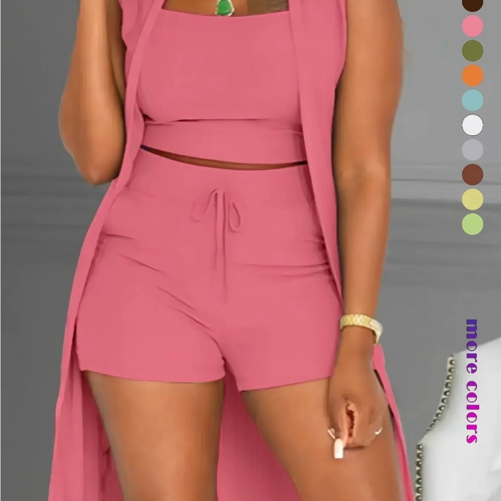 Pink Women's Sleeveless Set